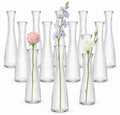 12 Pcs Glass Bud Vases Bulk for Centerpieces, 8.5” Tall Clear Bud Vases by YourBestChoice