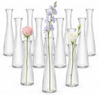 12 Pcs Glass Bud Vases Bulk for Centerpieces, 8.5” Tall Clear Bud Vases by YourBestChoice