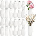 Ceramic Bud Vases, Set of 24 White Vases for Centerpieces Small VAses for Flowers Mini Ceramic Vase for Pampas Grass Vase Bulk for Wedding Table Centerpieces Decoration Boho Home Decor DIY Gift by Unknown