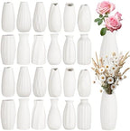 Ceramic Bud Vases, Set of 24 White Vases for Centerpieces Small VAses for Flowers Mini Ceramic Vase for Pampas Grass Vase Bulk for Wedding Table Centerpieces Decoration Boho Home Decor DIY Gift by Unknown