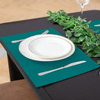 Cloth Placemats Set of 8, Linen Type Fabric Placemats Machine Washable Heat Resistant Placemats Wrinkle Free Thick Polyester Kitchen Place Mats for Dining Table (Teal Blue) - Image 4