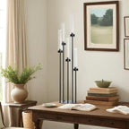 2Pcs 39.8'' Tall Black Candle Holder with Acrylic Shades for Halloween - Image 5