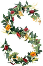 MAKHOT 2Pack Artificial Maple Leaves and Sunflowers Burgundy Roses Garland by MAKHOT