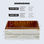 Handicrafts Home Large Decorative Storage Box with Lid – 12X8X5” Coffee Table Organizer, Keepsake- Decorative Boxes for Home Decor, Stylish Decorative Box for Office Decor-Aegean Pearl - Image 4