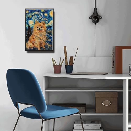 Metal Sign Tin Sign Vintage Wall Art Pomeranian Starry Night Pomeranian Fluffy Pomeranian in A Night Sky for Home Cabin and Seasonal Displays Rustproof Aluminum 12×16 Inches with Metal Frame - Image 5