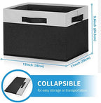 GhvyenntteS Large Storage Baskets for Shelves 6 Pack, Collapsible Fabric Storage Bins with 3 Handles, Decorative Closet Organizers and Storage bins for Clothes Blanket Beddings (Black, 15"x11"x9.6") - Image 3