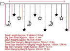 126 LED Star Lights, Battery Powered Twinkle Star Moon Fairy Lights, Curtain String Lights for Ramadan Window Wedding Garden Christmas Decoration, with 2 Lighting Modes - Image 2