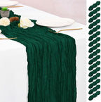 16 Pack Emerald Green Table Runner 10FT Cheesecloth Table Runner Boho Gauze Table Runners Long Rustic Sheer Fabric Table Runners for Wedding Party Bridal Shower Farmhouse & Home Decor by Lumaycens