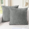 CaliTime Decorative Couch Throw Pillow Covers 22 X 22 Inches Medium Grey by CaliTime