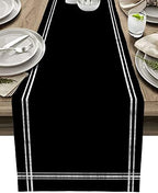 Smile Sunflower Black Table Runner, Burlap Table Runners 120 inches Long,Farmhouse Style Solid Color Table Runner for Wedding Holiday Party Dinner,Dresser Scarf Decor by Smile+Sunflower