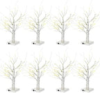 Macarrie 8 Pcs 18 in Lighted Birch Trees Christmas Wedding Decor, White by Macarrie