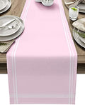 Smile Sunflower Pink Table Runner, Burlap Table Runners 120 inches Long,Farmhouse Style Solid Color Table Runner for Wedding Holiday Party Dinner,Dresser Scarf Decor by Smile+Sunflower
