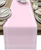 Smile Sunflower Pink Table Runner, Burlap Table Runners 120 inches Long,Farmhouse Style Solid Color Table Runner for Wedding Holiday Party Dinner,Dresser Scarf Decor by Smile+Sunflower