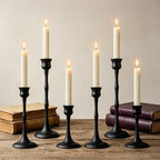 Vintage Metal Candlestick Holders, Set of 6 Black Candle Holders for Candlesticks Antique Taper Candle Stand Candle Sticks Holder for Housewarming Wedding Mantelpiece Table Centerpiece Decor by Unknown