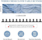 12 Pack Dusty Blue Cheesecloth Table Runners 35x120 Inch, Semi Sheer Boho Gauze Cheese Cloth Fabric Table Runners for Wedding Party Baby Shower Home Decorations - Image 6
