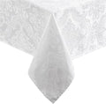 Caiden Elegance Damask Tablecloth, White - 60" W x 144" L by ElreneHomeFashion