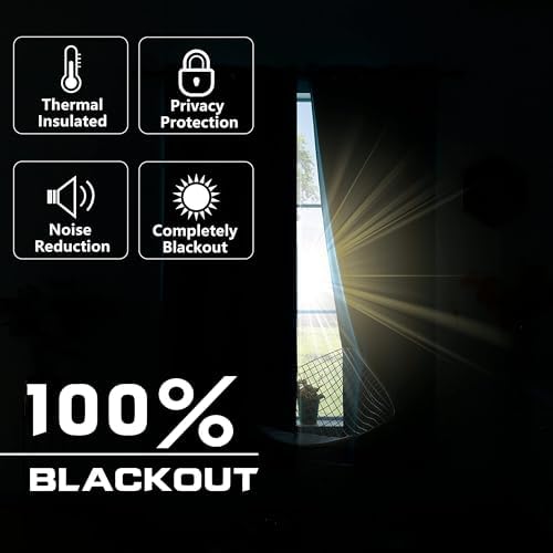 Blackout Patio Sliding Door Curtains 96 Inches Long, Extra Wide Soundproof Light Blocking Thermal Black Out Drapes for Bedroom Living Room, 84" W x 96" L, 1 Panel, Navy Blue, Cortinas para Sala - Image 5