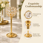 12Pcs Gold Crystal Candle Holders, Tall Bling Bowl Candelabra Centerpiece - Image 3