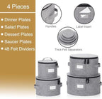 Stack Store Plus More Set of 4 China Storage Cases for Dinnerware - Hard Shell and Stackable - Sizes: 12" - 10" - 8.5" and 7" W - 48 Plate Separators Included - Image 2