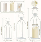 Elegant White Decorative Lanterns Set of 6-19/16/13 Inch - Image 2