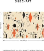 Mid Century Placemats 12x18 Inches, 1950s Vintage Fun Black Cat Starburst Atomic Modern Pattern, Kitchen Dining Decor Set of 6 - Image 2