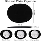 Oval Woven Placemats Set of 6, Boho Cotton Rope Braided Table Mats, 17x13 Inches Non Slip Heat Resistant Place Mats for Dining Room, Thick Hot Pads for Farmhouse Kitchen Table Decor. (Black) - Image 2