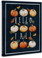 Stupell Industries Hello Fall Mixed Pumpkins, 36 x 48 Inch Canvas Wall Art - Image 3