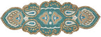 Lightnpro Beaded Christmas Table Runner 13x36 Inch - Teal Gold Paisley Design -Perfect Handmade Decorative Runner for Holiday, Thanksgiving, New Year, Winter Table Décor, Suitable Gift Every Occasion - Image 4