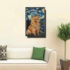Metal Sign Tin Sign Vintage Wall Art Pomeranian Starry Night Pomeranian Fluffy Pomeranian in A Night Sky for Home Cabin and Seasonal Displays Rustproof Aluminum 12×16 Inches with Metal Frame - Image 2