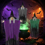 3 Pack 59" Hanging Halloween Witch Decorations for Outdoor Decor - Image 5