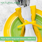 NATURALABEL Self-Adhesive Napkin Bands, Bulk Pack of 20,000, White - Image 3
