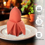 Urban Villa Cloth Napkins 100% Cotton Highly Absorbent Washable Durable Reusable Premium Dinner Napkins Ideal for Gifts for Mothers Day Hotel Farmhouse Parties - Pumpkin (18" x 18", Set of 12) - Image 2