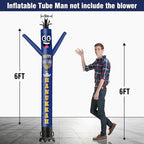 6FT Tall Hanukkah Inflatable Tube Man (9''Diameter) Wacky Wavy Dancing Guy for Outdoor Decoration Advertising Business Promotion - Happy Hanukkah (Blower Not Included) - Image 2