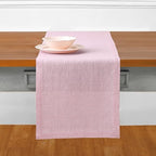 Solino Home 100% Pure Linen Dining Table Runner Pink, Athena 14 x 156 in - Image 2