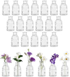 Glass Bud Vases Set of 24 Small Flower Vase in Bulk Mini Ribbed Clear VaseS by VIVIRENOIR