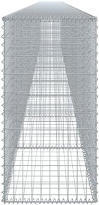 vidaXL Gabion Basket-Cage 393.7"x19.7"x39.4" Rectangular Silver Galvanized Iron Wire-Outdoor Decorative Retaining Wall - Image 6