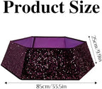 XmasExp Christmas Tree Collar, 33.5 inch Sequin Tree Skirt Stand Base Cover for Home Decor, Large Size 6 Piece, Purple - Image 2