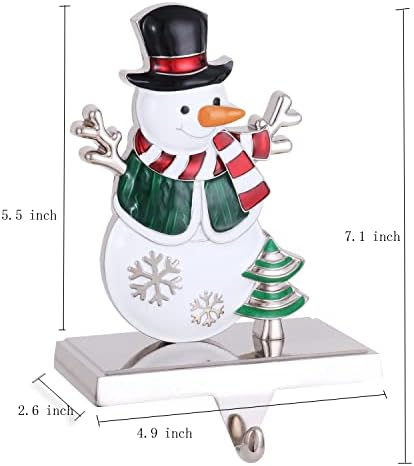 2PCS Christmas Stocking Holders Set Fireplace Mantle Heavy Garland Stocking Hook Merry Christmas Stocking Hangers Holiday Decoration (C-Snowman Santa,2) - Image 3