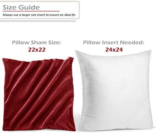 Nestl Throw Pillow Covers, Cozy Velvet Decorative Autumn Pillow Covers 22 x 22 Inches, Soft Solid Couch Pillow Covers for Sofa, Bed and Car, Set of 2 - Cherry Red - Image 2