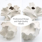 Ceramic Vase - Set of 2 for Home Decor,White Flower Shape Pampas Vases Minimalist Nordic Boho Style for Modern Farmhouse Decor, Living Room、 Kitchen、Mantle、Bedroom、Dining Table、Office - Image 5