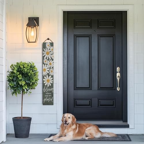 8"x48" Spring Welcome Sign for Front Porch, Hello Spring Porch Sign for Front Door Durable PVC Welcome Home Decorations for Outdoors p (Design 17) - Image 7