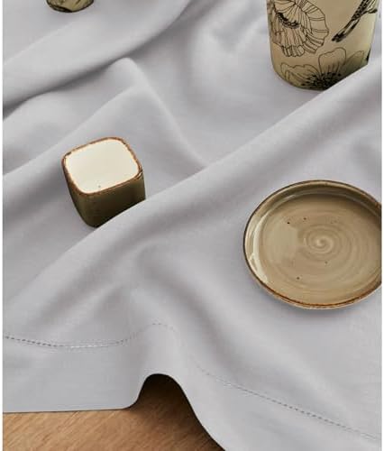 Solino Home 100% Pure Linen Table Runner Soft Grey Hemstitch, 14 x 108 in - Image 3