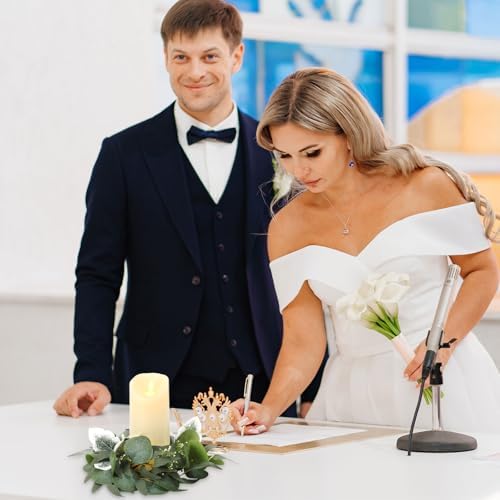 Zeyune 24 Pcs Candle Rings Bulk Artificial Eucalyptus Wreath Novel - Image 6