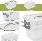 6L Clear Storage Latch Bins, 6-Pack Organizer Box with Handle - Image 4