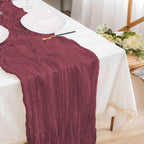 12 Pack Burgundy Cheesecloth Table Runner 10ft Boho Gauze Cheese Cloth Table Runner Rustic Sheer Runner 120 inch Long for Christmas Wedding Table Decorations - Image 5