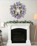 Garvee 20 in Spring Summer Artificial Colorful Flower Wreath for Front Door - Image 4