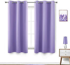 Lavender Girls Room Darkening Curtains for Nursery Set 2 Panels Short Grommet Blackout Window Drapes Block Insulated Thermal Light Purple Room Decor for Girls Bedroom Kids 54 Inch Length Lilac by KOUFALL