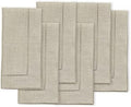 Solino Home 100% Pure Linen Napkins Natural Hemstitch, 20 x 20 in, Set of 6 by SolinoHome