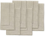 Solino Home 100% Pure Linen Napkins Natural Hemstitch, 20 x 20 in, Set of 6 by SolinoHome
