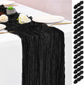 16 Pack Black Table Runner 10FT Cheesecloth Table Runner Boho Gauze Table Runners Long Rustic Sheer Fabric Table Runners for Wedding Party Bridal Shower Farmhouse & Home Decor by Lumaycens